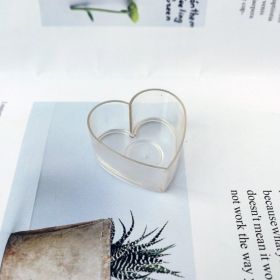 Flame Retardant Plastic Tealight Heart-shaped Round Candle Shell Plastic Candle Cup Candlestick Container (Option: 2x4cm Love Heart Candle Cup-1PC)