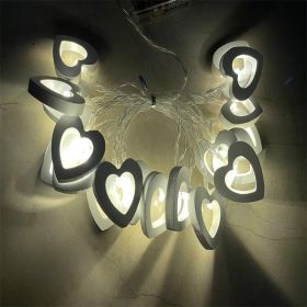 LED Wood Love Heart Lighting Chain String (Option: White Love-Style 6)