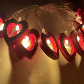 LED Wood Love Heart Lighting Chain String (Option: Red Love-Style 6)