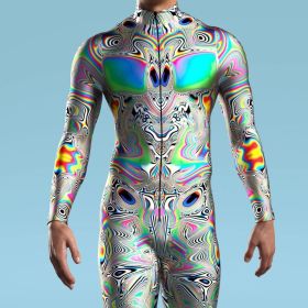 Halloween New 3D Digital Printing One-piece Play Costume (Option: VV037-Children L 140cm)