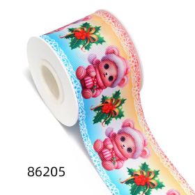 Christmas Printing Thermal Transfer Flower Diy Ribbon Roll (Option: Style 86205-38mm-50yards)